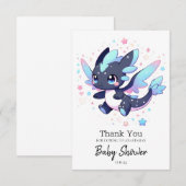 パステルエンチャントドラゴンベビーシャワー サンキューカード (正面/裏面)
