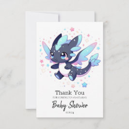 パステルエンチャントドラゴンベビーシャワー サンキューカード