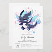 パステルエンチャントドラゴンベビーシャワー 招待状 (正面/裏面)