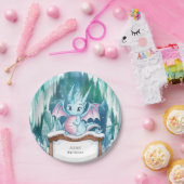 パステルエンチャントドラゴン誕生日 ペーパープレート (パーティー)