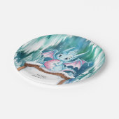 パステルエンチャントドラゴン誕生日 ペーパープレート (アングル)