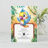 パステルエンチャントパロット誕生日 招待状 (スタンド正面)