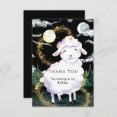 パステルエンチャントヒツジ誕生日 サンキューカード (正面/裏面)