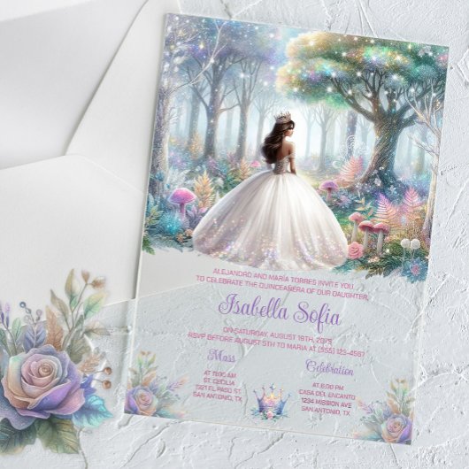 パステルエンチャントフォレストキンセアニラ アクリル招待状