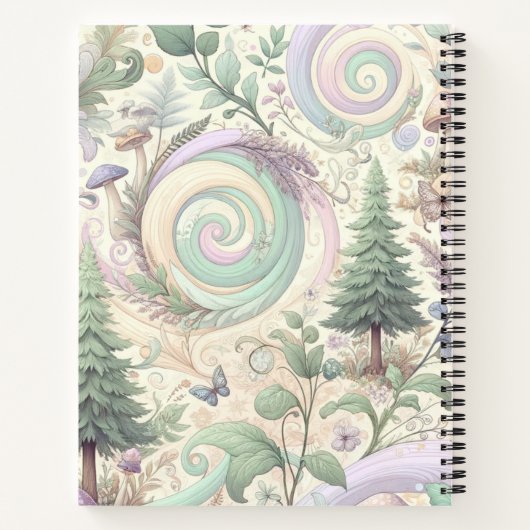 パステルエンチャント森：コテージコアファンタジー ノートブック (裏面)