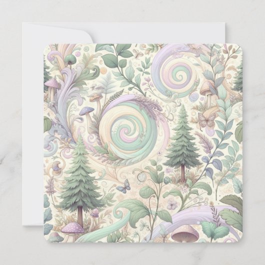 パステルエンチャント森：コテージコアファンタジー 招待状 (正面)