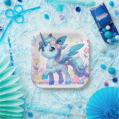 パステルエンチャントUnicorn赤ちゃんシャワー ペーパープレート (パーティー)