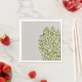 パステルエンボスツリーの葉のシンプルな現代アート スタンダードカクテルナプキン (インサイチュ)