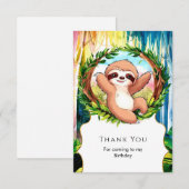 パステルエンchantedスロー 誕生日 サンキューカード (正面/裏面)