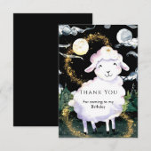 パステルエンchanted Sheepの誕生日 サンキューカード (正面/裏面)
