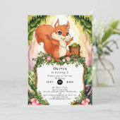 パステルエンchanted Squirrelの誕生日 招待状 (スタンド正面)