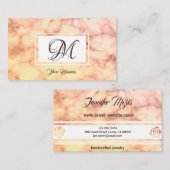 パステルオエレガントレンジマーブルモノスタイリッシュグラム 名刺 (正面/裏面)