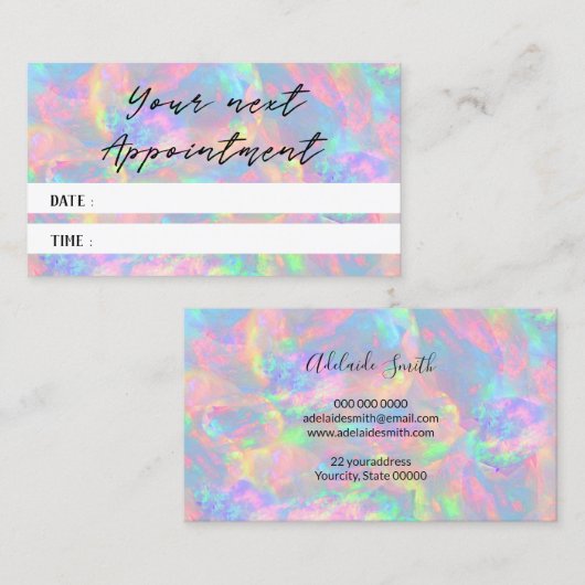 パステルオパールアポイントメントカード 名刺 (正面/裏面)