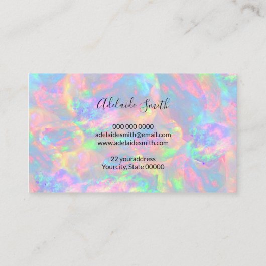 パステルオパールアポイントメントカード 名刺 (裏面)