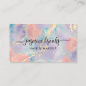 パステルオパールウォーターカラー金ゴールドグリッター 名刺 (正面)