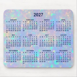 パステルオパールグラデーション 年間カレンダー 2027 マウスパッド