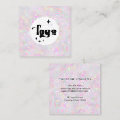 パステルオパールミネラルビジネスカードのロゴ スクエア名刺 (正面/裏面)