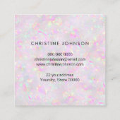 パステルオパールミネラルビジネスカードのロゴ スクエア名刺 (裏面)