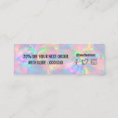 パステルオパール背景ミニ名刺 スキニー名刺 (裏面)