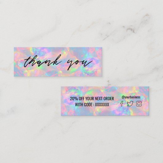 パステルオパール背景ミニ名刺 スキニー名刺 (正面/裏面)