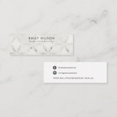パステルオフ白フローラスタッドイヤリングディスプレイカード スキニー名刺 (正面/裏面)