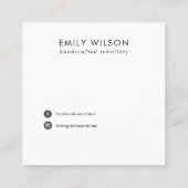パステルオフ白フローラスタッドイヤリングディスプレイカード スクエア名刺 (裏面)