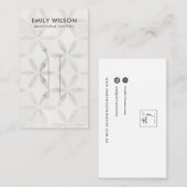 パステルオフ白フローラスタッドイヤリングディスプレイカード 名刺 (正面/裏面)