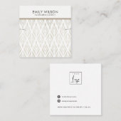 パステルオフ白フローラネックレスブレスレットディスプレイ スクエア名刺 (正面/裏面)