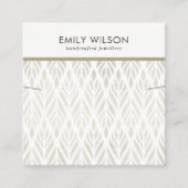 パステルオフ白フローラネックレスブレスレットディスプレイ スクエア名刺 (正面)