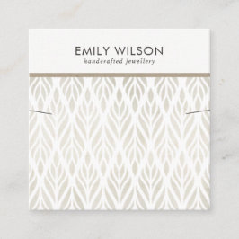 パステルオフ白フローラネックレスブレスレットディスプレイ スクエア名刺