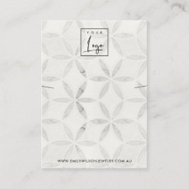 パステルオフ白フローラネックレスブレスレットディスプレイ 名刺