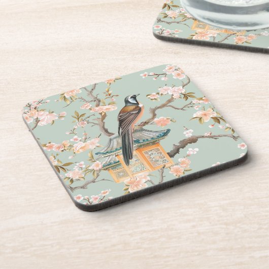 パステルオリエンタルバードとフルーツの花 コースター (左側)