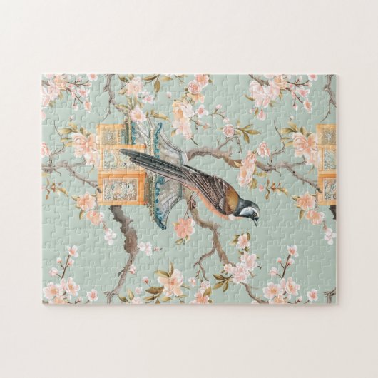 パステルオリエンタルバードとフルーツの花 ジグソーパズル (横)
