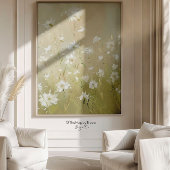 パステルオリーブグリーンワイルドフラワーメドウプリント3 of 3 ポスター