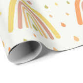 パステルオレンジとイエローボホレインボーズパターン ラッピングペーパー (ロールコーナー)