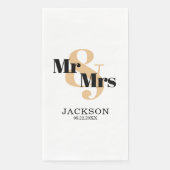 パステルオレンジとブラックのMr. & Mrs. ウェディング (正面)