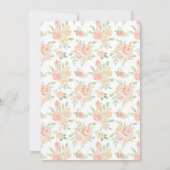 パステルオレンジのフローラ結婚ボホのテーブル番号 招待状 (裏面)