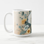 パステルオレンジアンドホワイトカーネーション コーヒーマグカップ (左)