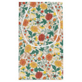 パステルオレンジイエロー春のダリアの花の結婚式 スモールペーパーバッグ (裏面)