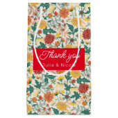 パステルオレンジイエロー春のダリアの花の結婚式 スモールペーパーバッグ (正面)