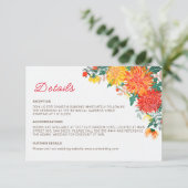 パステルオレンジイエロー春ダリアフラワーズ結婚ーズ エンクロージャーカード (スタンド正面)