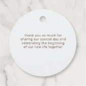 パステルオレンジイエロー春ダリアフラワーズ結婚ーズ フェイバータグ (裏面)