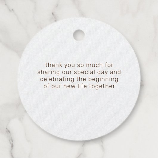 パステルオレンジイエロー春ダリアフラワーズ結婚ーズ フェイバータグ (裏面)