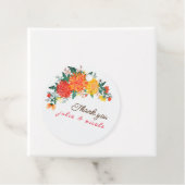 パステルオレンジイエロー春ダリアフラワーズ結婚ーズ フェイバータグ (インサイチュ)