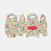 パステルオレンジイエロー春ダリアフラワーズ結婚ーズ フェイバーボックス (折り畳みなし)