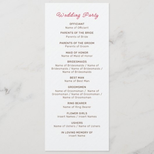 パステルオレンジイエロー春ダリアフラワーズ結婚ーズ プログラム (裏面)