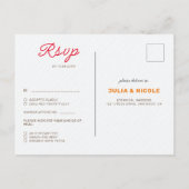 パステルオレンジイエロー春ダリアフラワーズ結婚ーズ ポストカード (裏面)