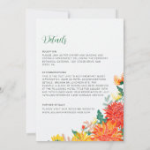 パステルオレンジイエロー春ダリアフラワーズ結婚ーズ 招待状 (裏面)