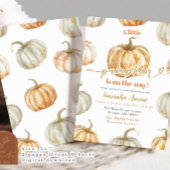 パステルオレンジカボチャ男女兼用ベビーシャワー 招待状