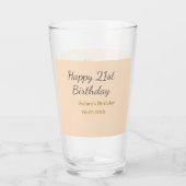 パステルオレンジグレー21歳の誕生日おめでとう名前入り タンブラーグラス (裏面)